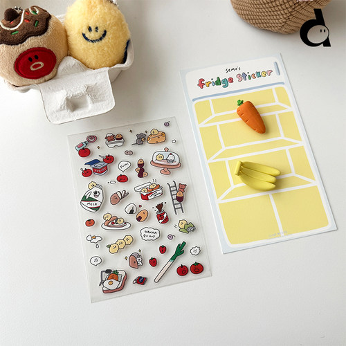 韩国小柠檬透明手帐素材装饰贴纸