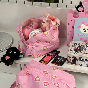 duye度也 韩国mazzzzy复古兔兔爱心muffin收纳包ins风韩系化妆包