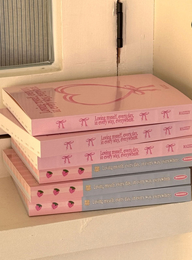 duye度也 韩国mazzzzy手账本自填蝴蝶结爱心草莓muffin周计划手帐