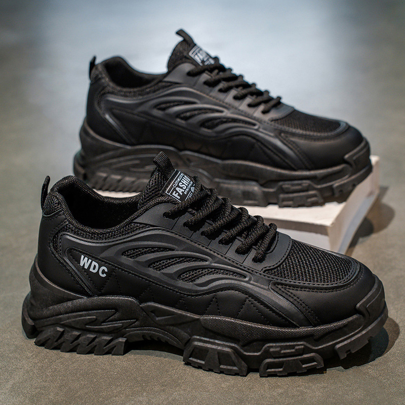 百搭鞋子男鞋透气防臭不累脚休闲风网面款老爹鞋男款2025新款厚底