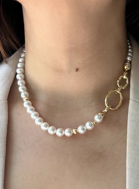 施家人造珍珠项链手链套装 毛衣链长款澳白