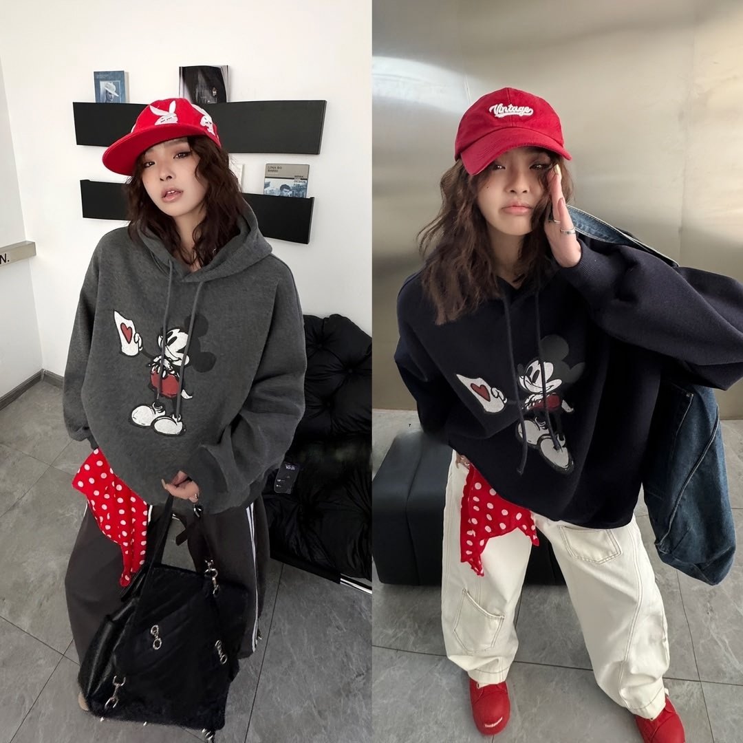 现2025冬季女韩式卡通连帽卫衣女宽松慵懒风套头灰色针织绒加厚潮,女装/女士精品,卫衣/绒衫,淘宝优惠券,粉丝福利购,淘宝优惠卷