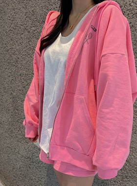 春秋女连帽卫衣短裤运动套装显瘦