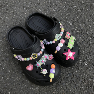 Crocs洞洞鞋Y2K辣妹鞋扣星星鞋链KT甜心千禧鞋花diy小众创意配饰
