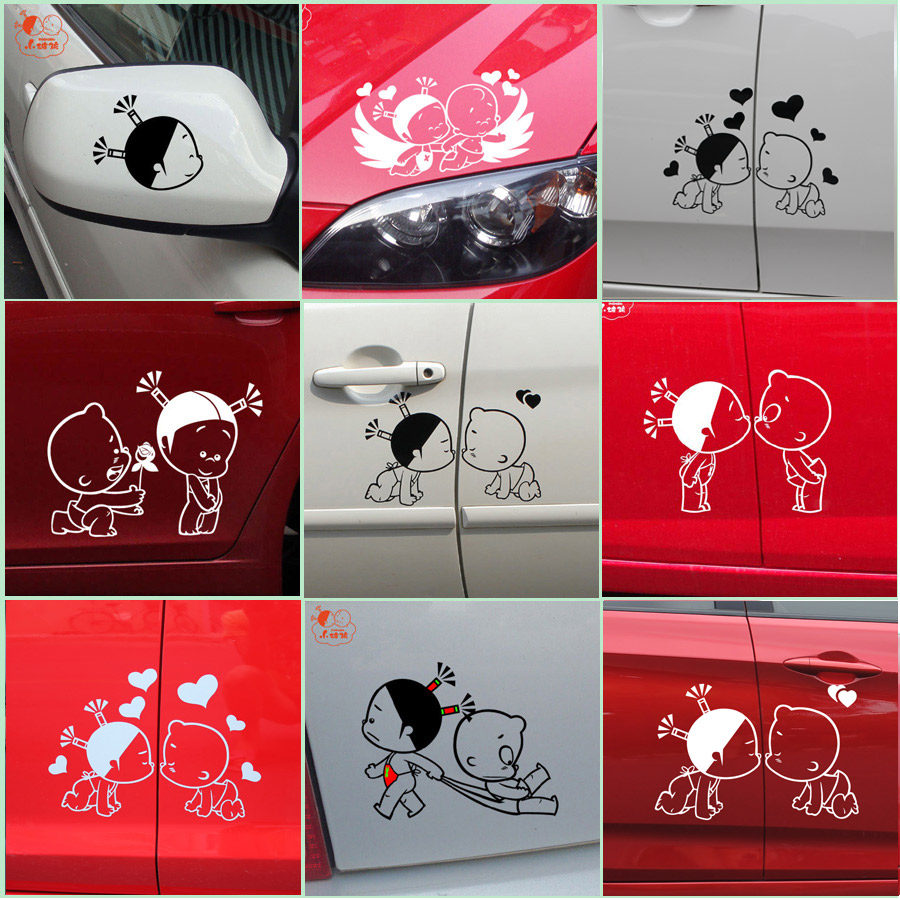 车贴车门贴个性创意搞笑贴卡通贴汽车反光贴纸遮挡划痕订制