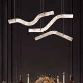 跨境西班牙进口天然云石吊灯8字VZ造型设计师样品间展厅艺术灯饰