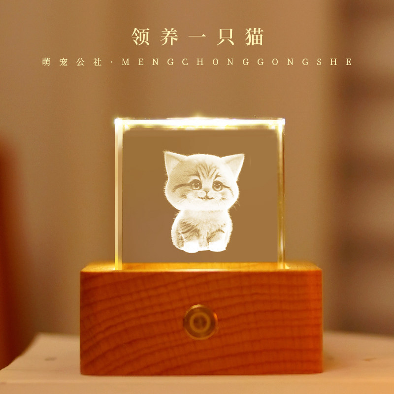 萌宠公社猫猫创意小夜灯摆件生日礼物送女生女孩朋友闺蜜伴手礼