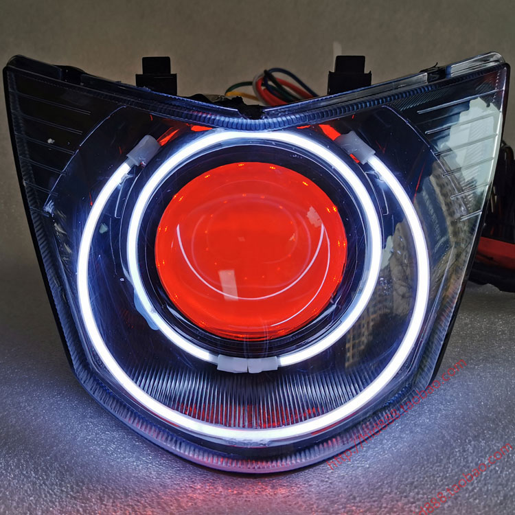 适用鬼火RSZ一代 大灯总成 双光透镜  LED 摩托车 天使眼 恶魔眼