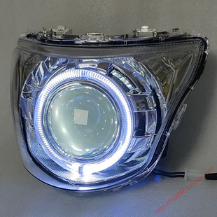 鱼眼灯 恶魔眼 适用优友UU125T大灯总成改装 LED双光透镜天使眼