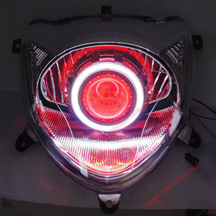 适用新大洲迪奥SDH125T 双光透镜LED天使眼氙气灯大灯总成 NS125D