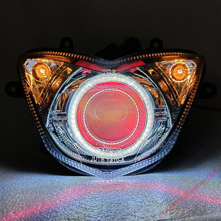 摩托车 光阳劲丽透镜 大灯总成 天使眼氙气灯 双光透镜 GP110改装