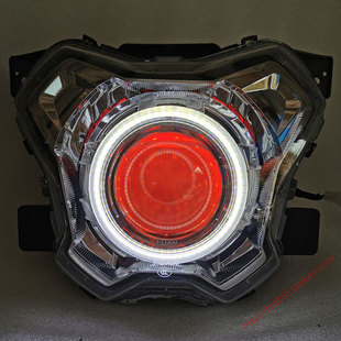 天使眼 适用于雅马哈福颖125 3寸海5 改装 LED双光透镜 大灯总成