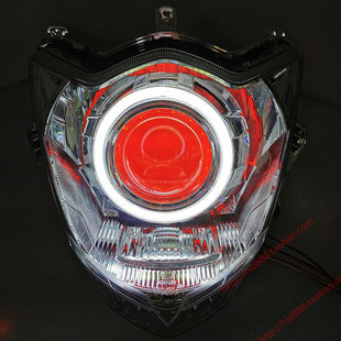 双光透镜天使眼LED GSX150F前大灯总成改装 适用极客飒 GIXXER155