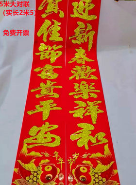 送福字5米植绒金粉新春对联年货