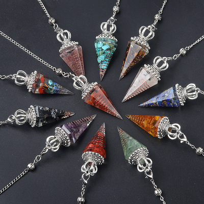 水晶碎石树脂灵摆查克拉钟摆