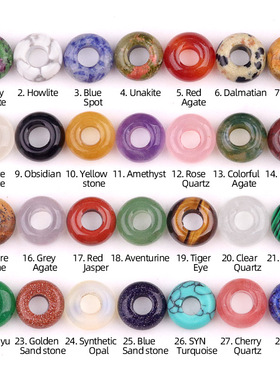 1081-大孔珠子5x10mm天然水晶玛瑙大孔珠DIY串珠项链手链配件材料