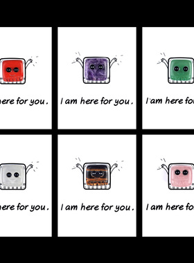 1815-I am here for you疗愈卡片系列 天然水晶玛瑙石陪伴方粒石