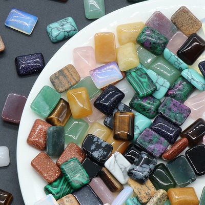 1294-10X14mm长方戒面 天然水晶单弧面几何形DIY饰品镶嵌裸石配件