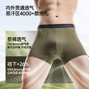 头抗菌不卡裆防夹臀四角内裤 透气平角短裤 肤感莫代尔内裤 蕉下男士