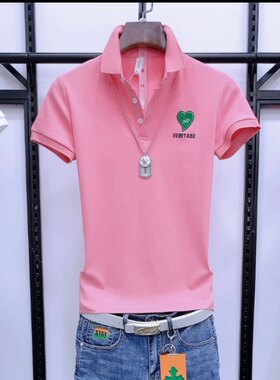 Polo衫男短袖夏季新款韩版潮流休闲时尚翻领T恤半袖青年帅气体恤