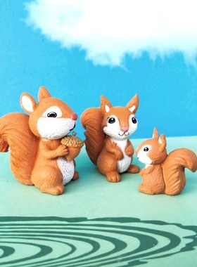 仿真迷你小松鼠微景观摆件动物