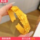 金店同款 沙金精工錾刻富贵牡丹花手镯宽面实心镯子宫廷风女送礼物