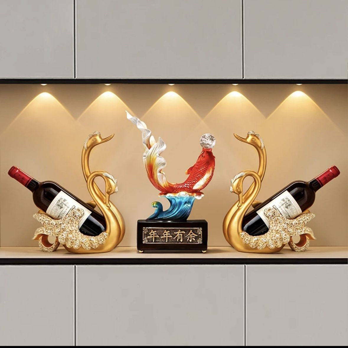 新年客厅酒柜招财装饰品摆件新中式家居玄关电视柜年年有余工艺品,家居饰品,装饰摆件,淘宝优惠券,粉丝福利购,淘宝优惠卷