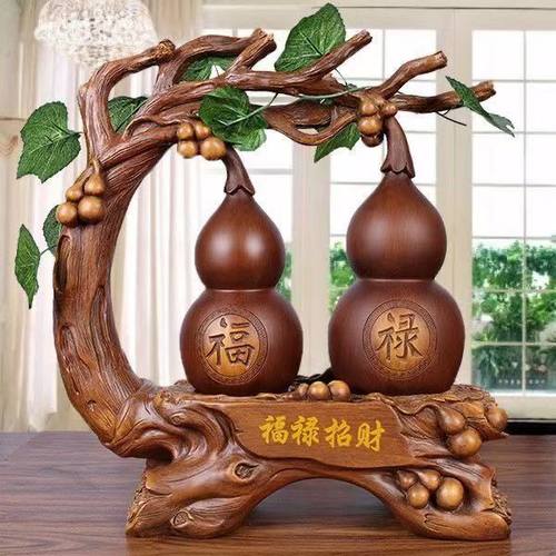 旺宅转运手工葫芦摆件招财纳福办公室酒柜电视柜玄关摆件乔迁礼品