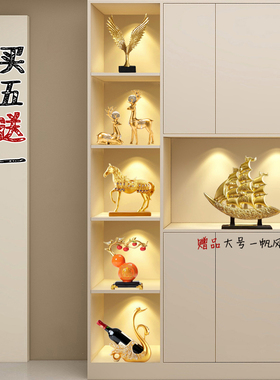 （五件套送帆船）轻奢高档电视柜工艺品家居客厅酒柜装饰品小摆件