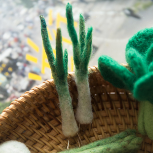 【YOU&ME】AFTERFLY原创超可爱萌软羊毛毡仿真小葱胸针 冰箱贴