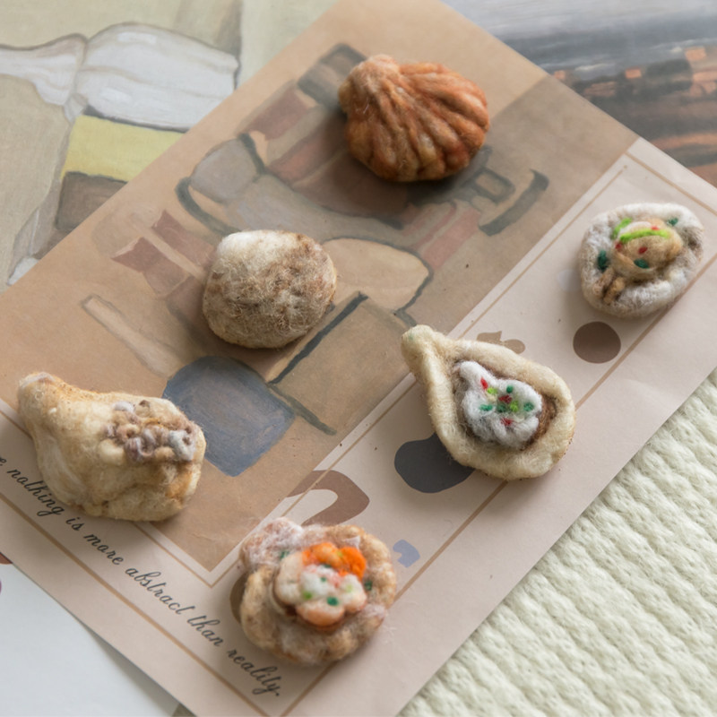 【自由生长】21ss原创手工羊毛毡萌萌哒烧烤动森扇贝生蚝蛤蜊胸针