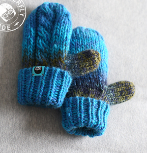 AFTERFLY原创手工毛线手套：日系森女兔子先生的手套 情侣款