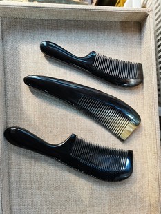 非洲黑牛角木梳按梳子真牛角木梳黑牛角木牛角梳