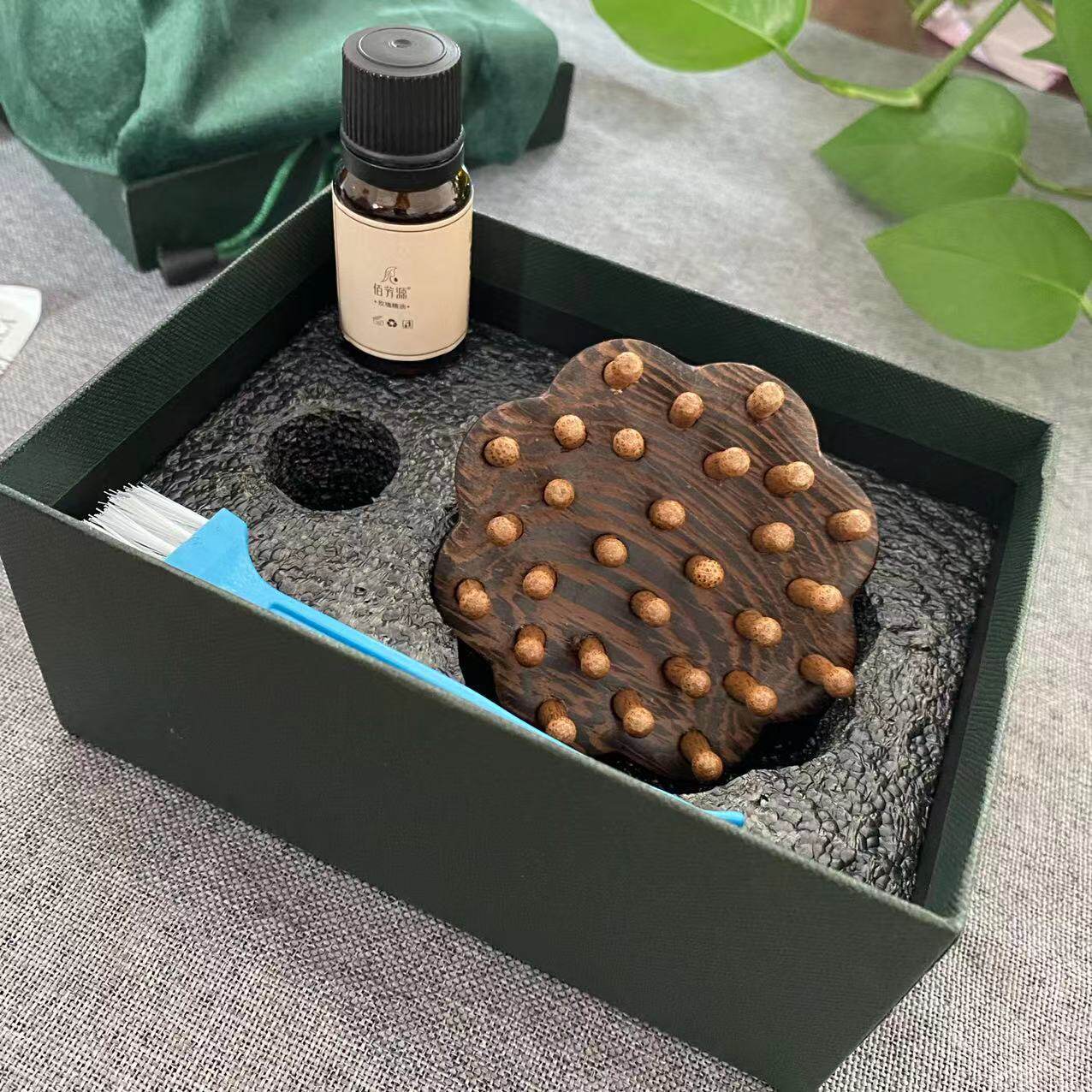 木质莲蓬多齿按梳头部经络按梳头疗疏通全身通用礼盒装