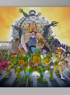 忍者神龟装饰画初代TMNT壁画怀旧动漫墙画高清收藏复古卡通挂画