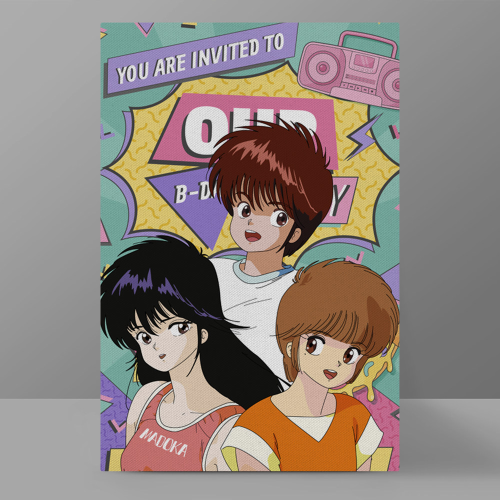 橙路装饰画桧山光鲇川圆春日恭介80后kimagure orange road挂画