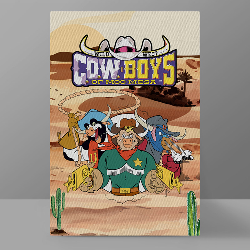 蒙美萨的牛仔们装饰画80后怀旧卡通cowboys of moo mesa原创挂画