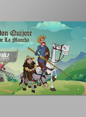 堂吉诃德装饰画复古壁画Don Quijote de La Mancha墙画收藏挂画