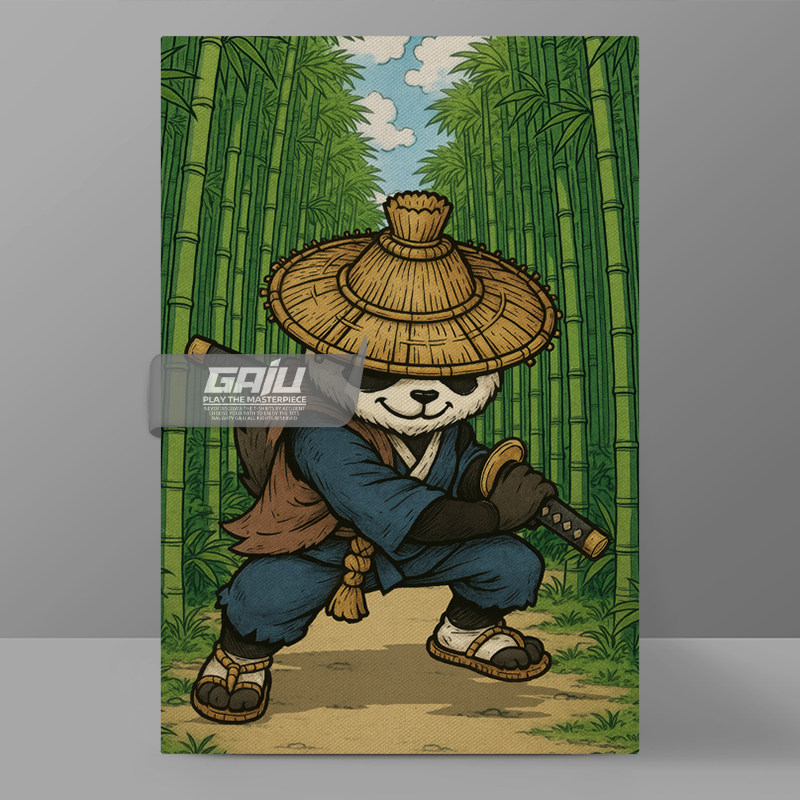 熊猫大侠装饰画森林浪人壁画