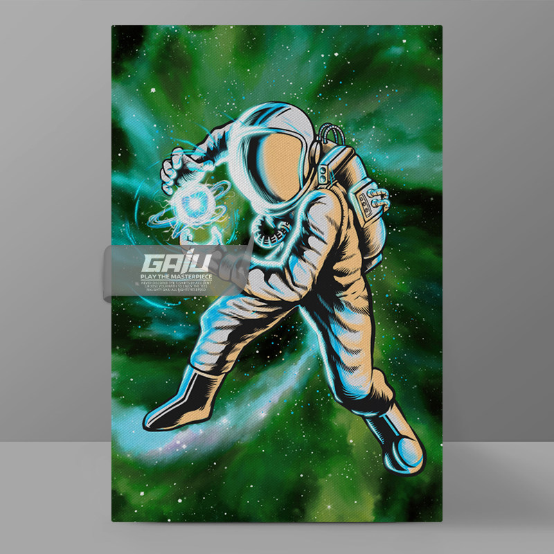 宇宙螺旋丸装饰画忍者忍术壁画创意宇航员墙画原创高清收藏挂画