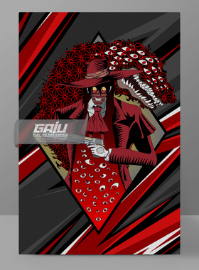 厄夜怪客装饰画皇家国教骑士团壁画Hellsing地狱之歌墙画动漫挂画
