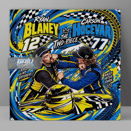 NASCAR纳斯卡赛车Carson Hocevar 77号Ryan Blaney 12号装饰画