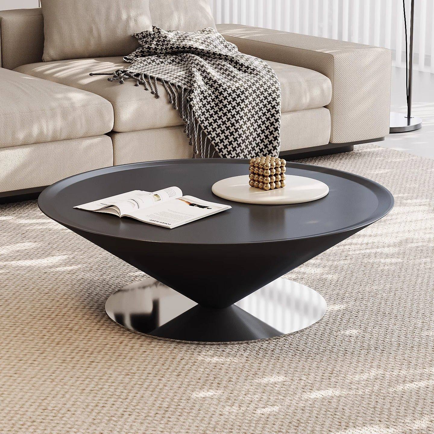 奶油风悬浮飞碟茶几客厅家用小户型2025新款轻奢高级感圆形茶几桌,住宅家具,茶几,淘宝优惠券,粉丝福利购,淘宝优惠卷