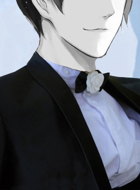 麦豆私定黑色领结白色胸花装饰婚庆结婚拍摄影楼蝴蝶结新郎mc2005