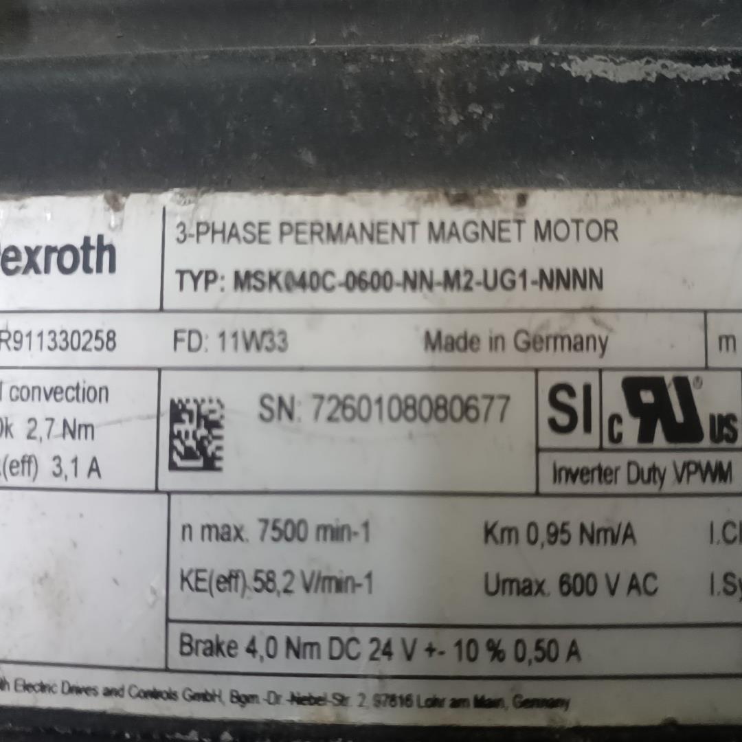力士乐电机MSK040C-0600-NN-M2-UG1-NN(念奴配件）
