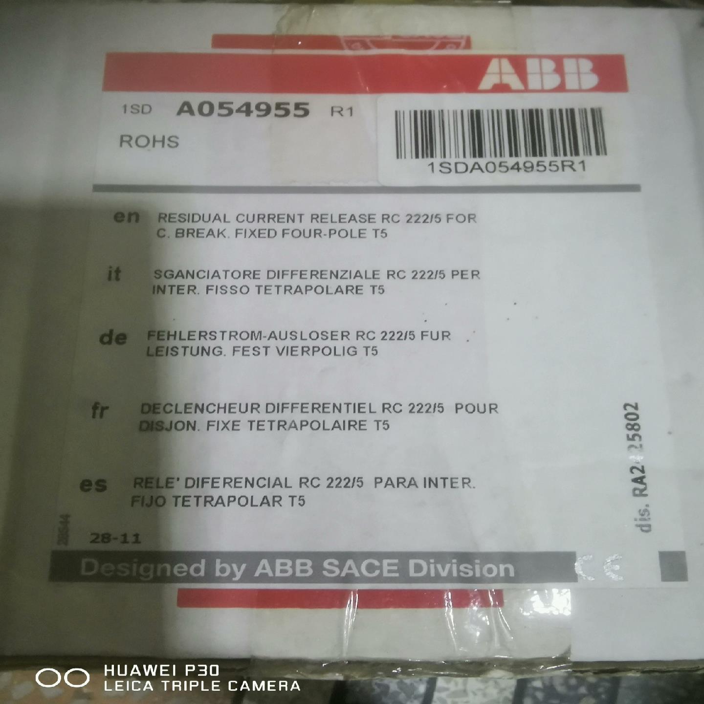 ABB塑壳断路器 漏电保护模块RC2225  T5  4P(念奴配件）