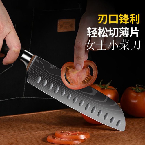 大马士革纹小菜刀切肉切菜三德刀日式厨师刀料理刀具厨房家用女士