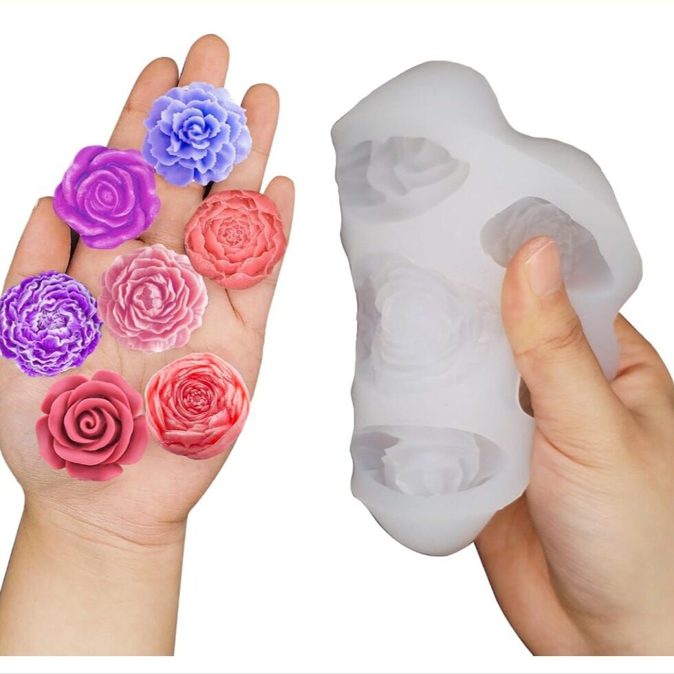 7款花朵香薰蜡烛硅胶模具