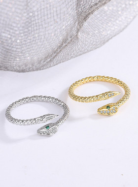 蛇形戒指女小众设计开口个性时尚指环2025新款高级感冷淡风食指戒