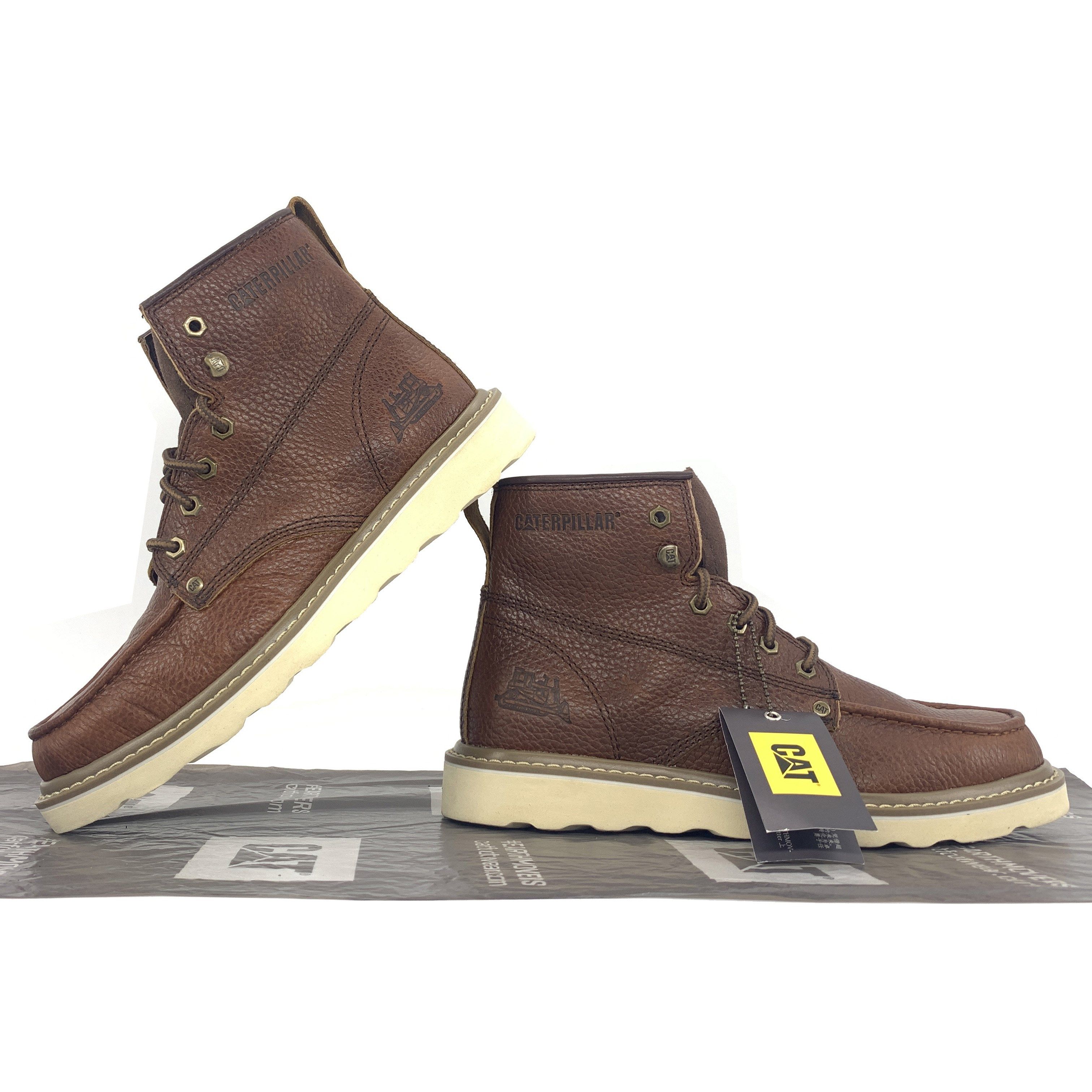 cat卡特男鞋经典款马丁靴高帮靴子复古户外工装靴轻质p721410